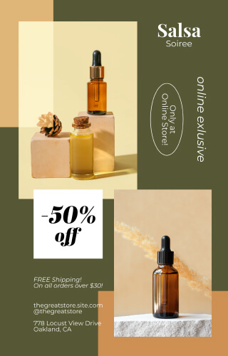 Online exclusive 50% off skincare products with free shipping.